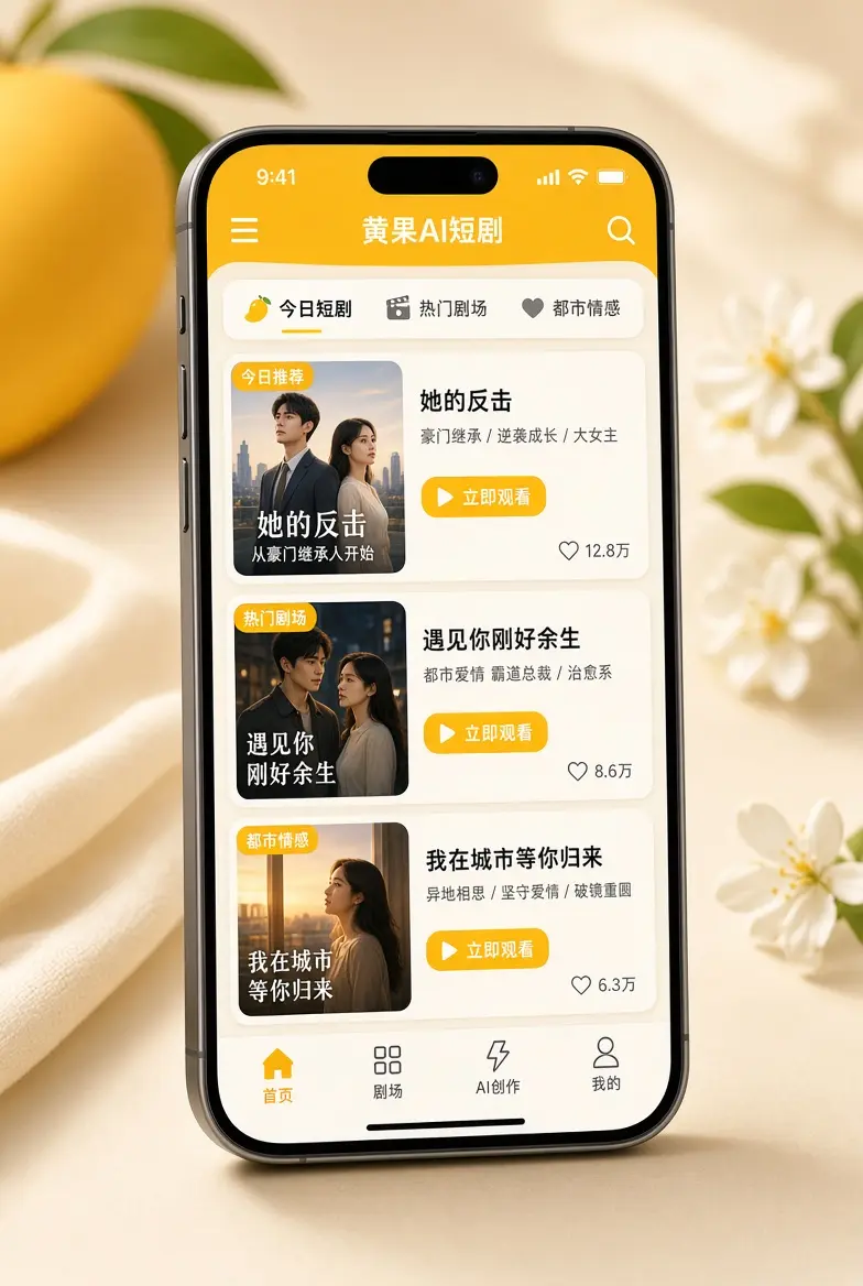 黄果AI短剧移动阅读主题配图